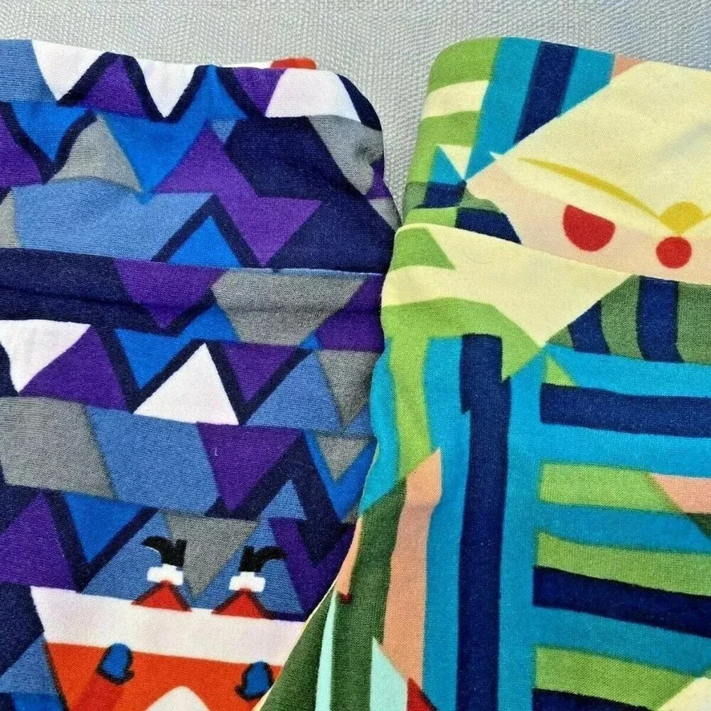 LULAROE Child Stretchy Slim Fit Lot of 2 Casual Holiday Theme Legging Pants - Picture 2 of 8